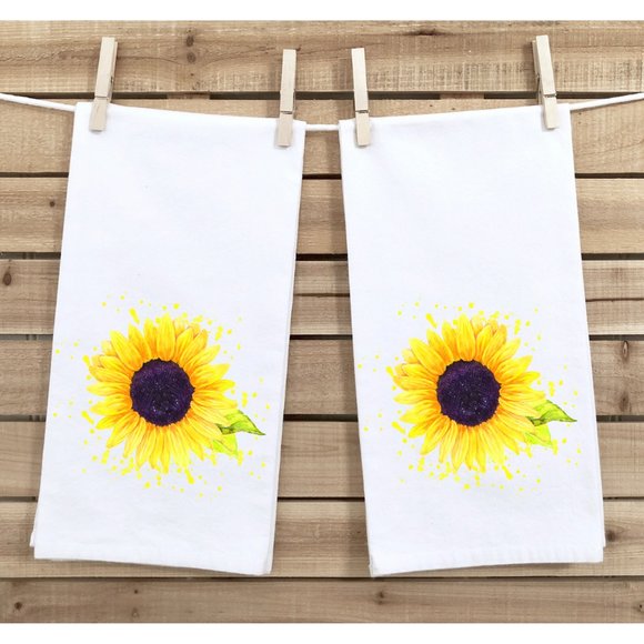 Sunflower Kitchen towels, Set of 2, Spring Refresh - Picture 1 of 3